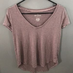 Cute pink and black striped t-shirt!